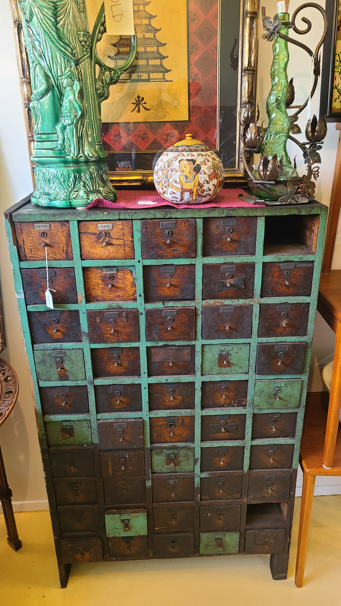 Antique Oak apothecary 50 drawer cabinet Alafair Antique Estate