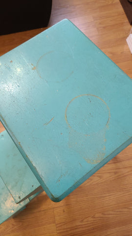 Cute Vintage Farmhouse Folding step stool- vintage blue