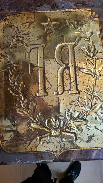 Old Republique Francaise tin embossed sign