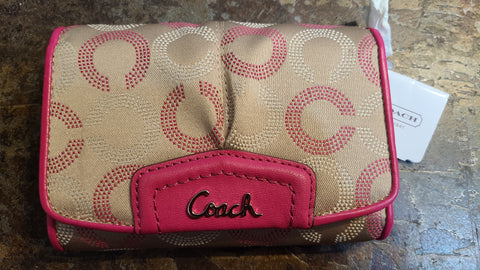 New! Coach Wallet-Ashley Dotted op art trifold