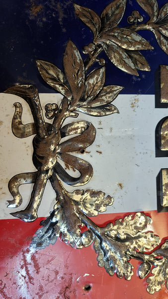 Old Republique Francaise tin embossed sign