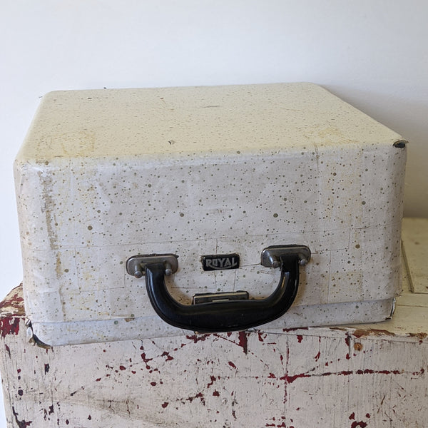 White typewriter case with back handle