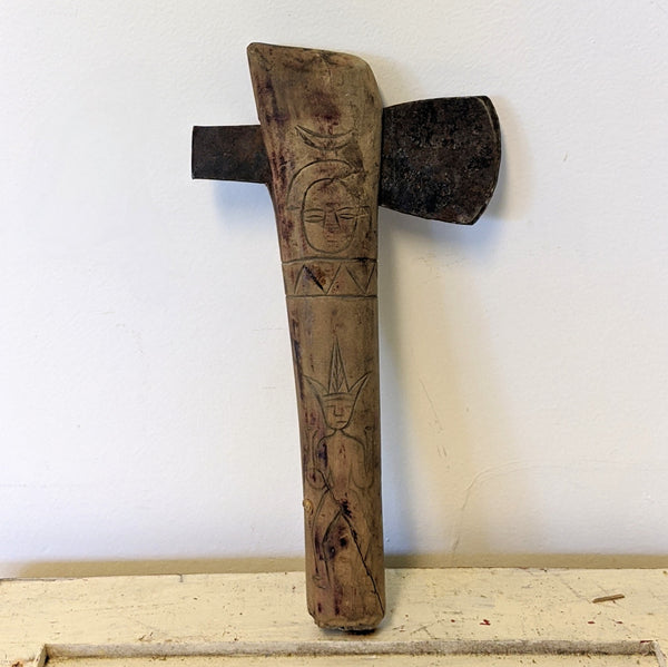 Small hatchet with folk art engravings 